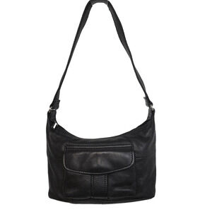 Vintage Fossil Authentic Leather 1954 Purse Shoulder Bag Black Pebble Leather